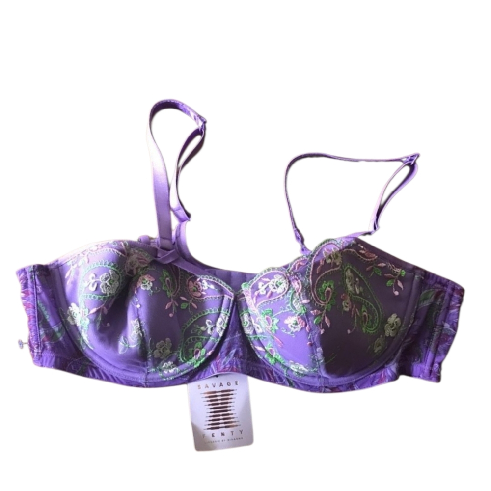 Savage X Fenty Lavender Floral Bra